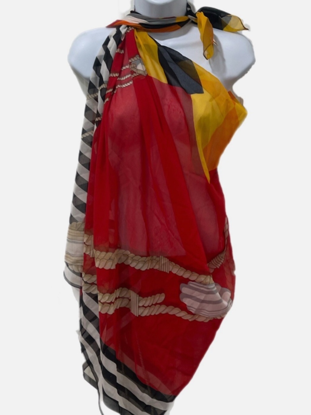 Larioseta 60"x38" Large Beach Wrap Scarf Polyester Made in Italy